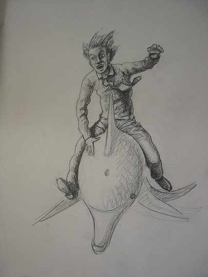 Il disegno per il progetto di una delle statue